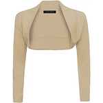 Load image into Gallery viewer, Ladies Plain Long Sleeve Bolero Shrug Crop Top Cropped
