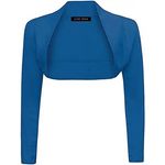 Load image into Gallery viewer, Ladies Plain Long Sleeve Bolero Shrug Crop Top Cropped
