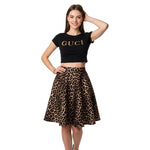 Load image into Gallery viewer, LUXE DIVA Women&#39;s Plus Size Flared Skater Skirt – Plain, Stretchy, Elastic Waist Casual Short Skirt for Ladies – UK Sizes 14 to 28 Summer Wear
