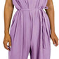 LUXE DIVA Womens V Neck Tie Belted Waist Parachute Wide Leg Jumpsuit Ladies Harem Playsuit