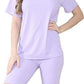 LUXE DIVA Ladies Women's Ribbed Cycling Shorts Oversized T-Shirt Active Gym Co ord Set New