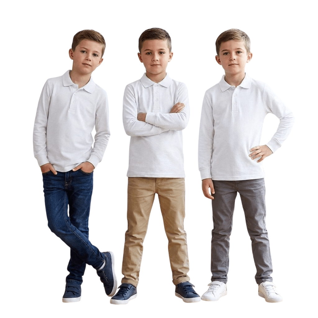 LUXE DIVA Boys Polo Shirts - LUXE DIVALUXE DIVA Boys Polo ShirtsLUXE DIVALUXE DIVApx3GirlLSPoloShirtwhite3-4LUXE DIVA Boys Polo Shirts3-4 yearspack of 3 white