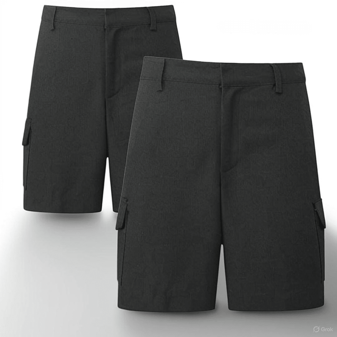 LUXE DIVA Boys School Uniform Cargo Shorts, Teflon - Coated Plain Elasticated Waist Boys Shorts with Zip and Clip Fastening, Black & Grey Uniform Summer Short Pants, Ages 3 - 13 Years - LUXE DIVALUXE DIVA Boys School Uniform Cargo Shorts, Teflon - Coated Plain Elasticated Waist Boys Shorts with Zip and Clip Fastening, Black & Grey Uniform Summer Short Pants, Ages 3 - 13 YearsCargo ShortLUXE DIVALUXE DIVABoysCargoShortBlk3-4LUXE DIVA Boys School Uniform Cargo Shorts, Teflon - Coated Plain Elastic