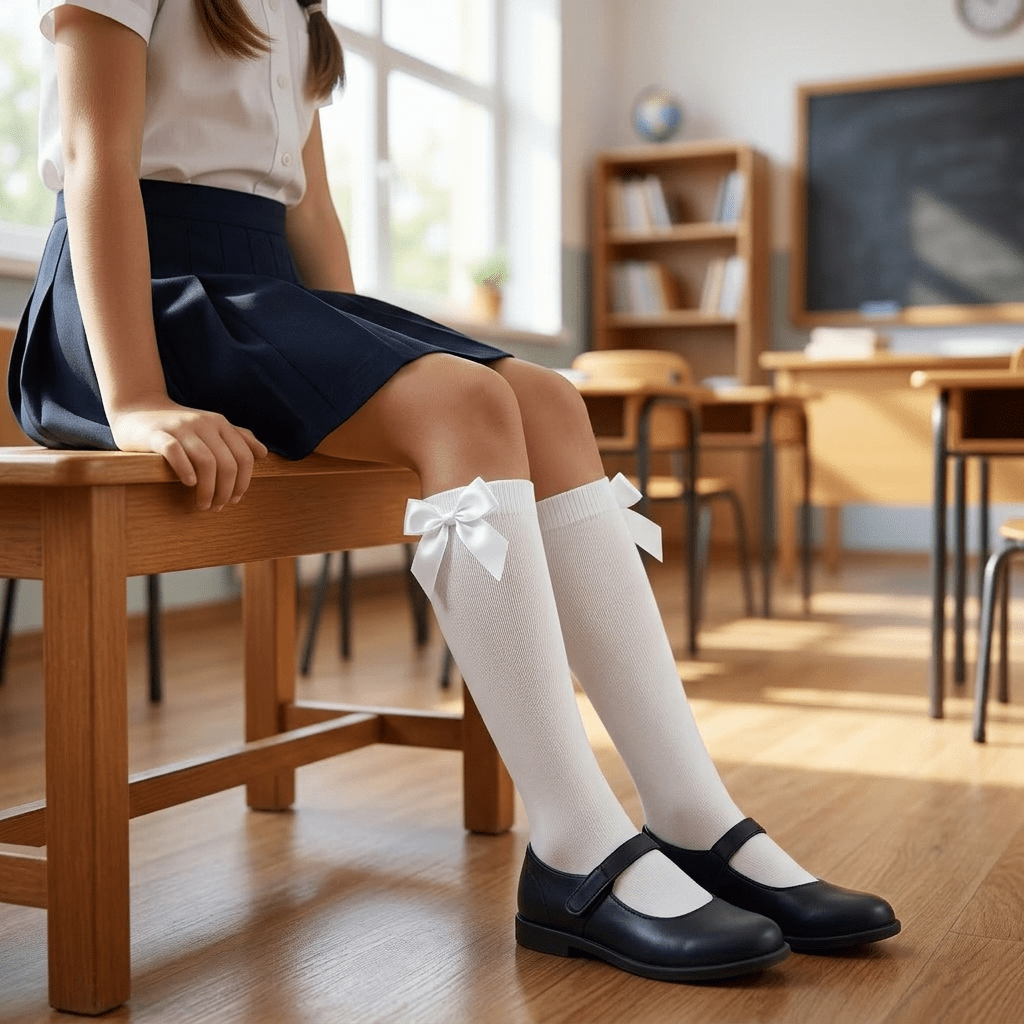 LUXE DIVA Cotton Rich Girls Knee High School Bow Socks Pack 3 6 12 - LUXE DIVALUXE DIVA Cotton Rich Girls Knee High School Bow Socks Pack 3 6 12Knee SocksLUXE DIVALUXE DIVAP12KneHiBowSockWhite2-3LUXE DIVA Cotton Rich Girls Knee High School Bow Socks Pack 3 6 122-3White Pack OF 12
