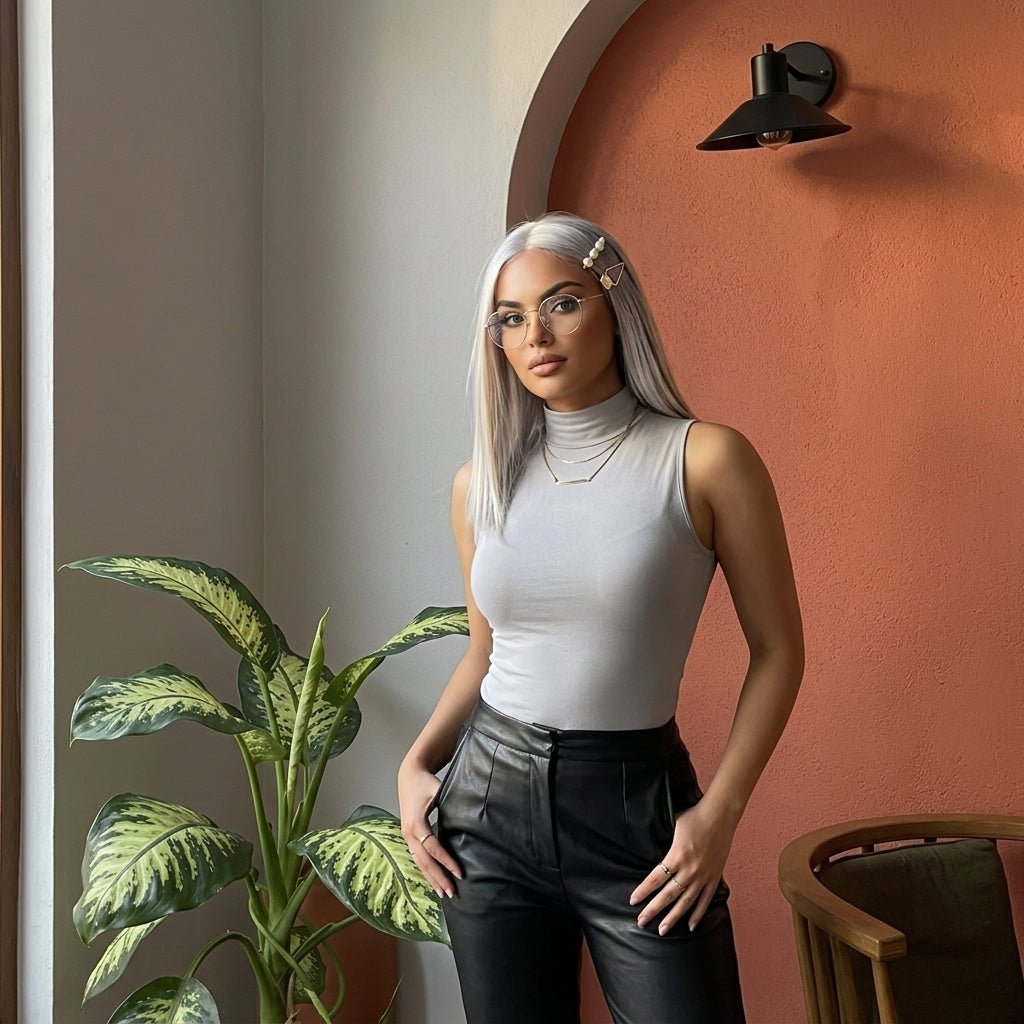 LUXE DIVA High Turtle Polo Neck Vest Top - LUXE DIVALUXE DIVA High Turtle Polo Neck Vest TopHigh Turtle Polo Neck Vest TopLUXE DIVALUXE DIVASLPoloTshirtSilverSMLUXE DIVA High Turtle Polo Neck Vest Top8-10Silver