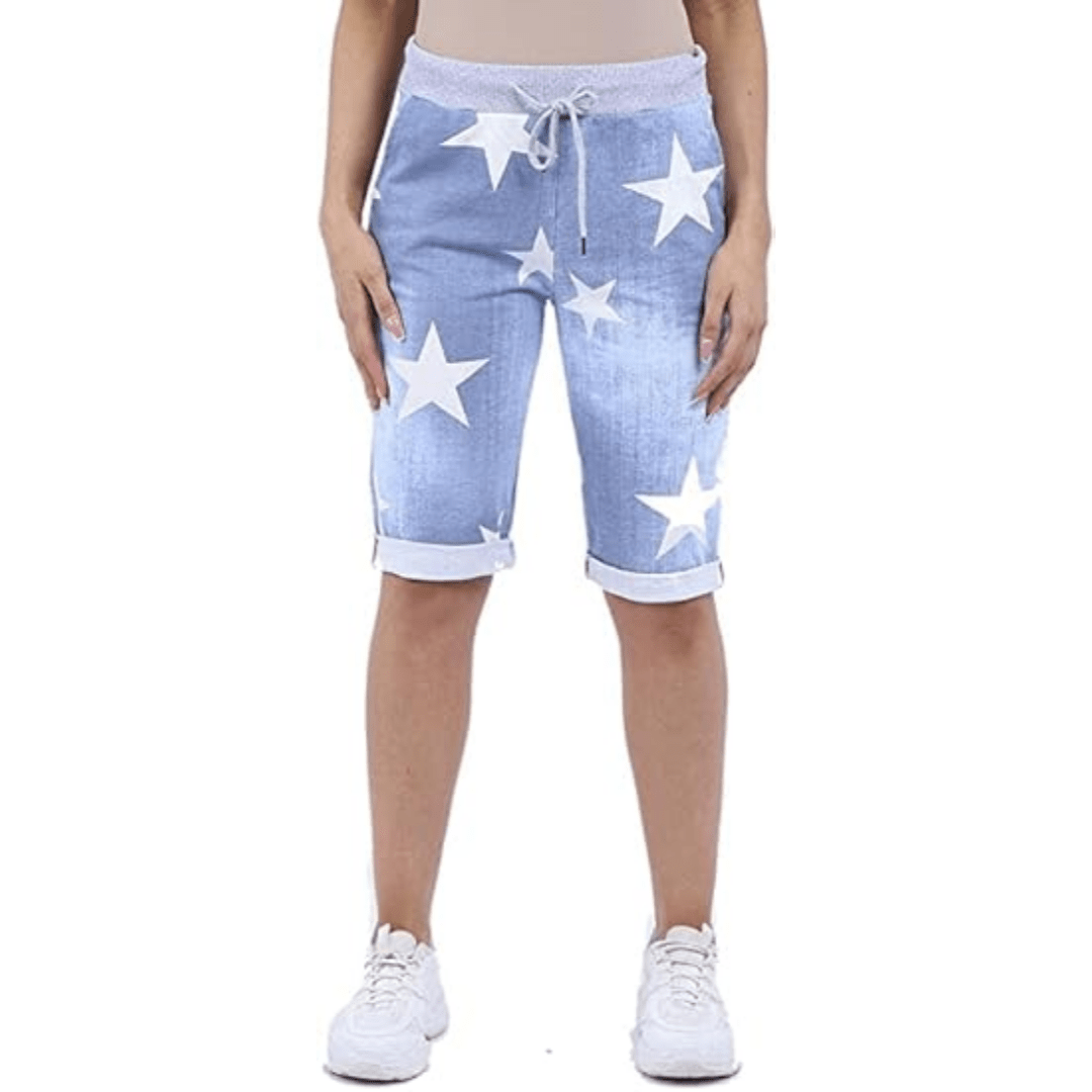LUXE DIVA Italian Ladies Women's Turn - Up Shorts – Elastic Waist, Stylish, Comfortable Summer Wear UK Sizes 12 - 22 – Casual Fit Daily - LUXE DIVALUXE DIVA Italian Ladies Women's Turn - Up Shorts – Elastic Waist, Stylish, Comfortable Summer Wear UK Sizes 12 - 22 – Casual Fit DailyShortLUXE DIVALUXE DIVAItalianShortlightDenimstar12-14LUXE DIVA Italian Ladies Women's Turn - Up Shorts – Elastic Waist, Stylish, Comfortable Summer Wear UK Sizes 12 - 22 – Casual Fit Daily12 - 14Light Denim Star