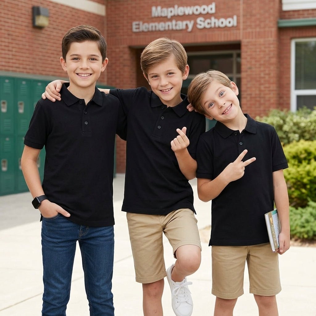 luxe diva kids Summer Short Sleeve School T-Shirts - LUXE DIVAluxe diva kids Summer Short Sleeve School T-ShirtsLUXE DIVALUXE DIVAPx3PoloTshirtBlack3-47luxe diva kids Summer Short Sleeve School T-Shirts3-4 YearsPack of 3 Black
