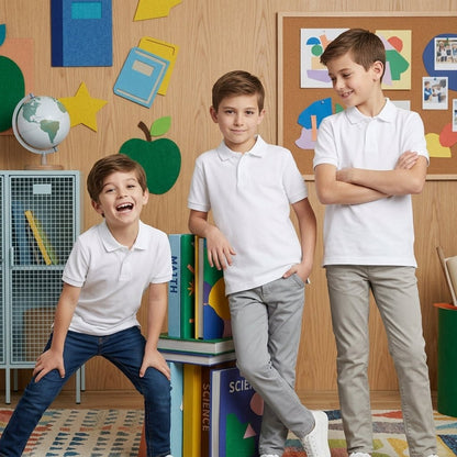 luxe diva kids Summer Short Sleeve School T-Shirts - LUXE DIVAluxe diva kids Summer Short Sleeve School T-ShirtsLUXE DIVALUXE DIVAPx3PoloTshirtWhite3-4luxe diva kids Summer Short Sleeve School T-Shirts3-4 YearsPack of3 WHite