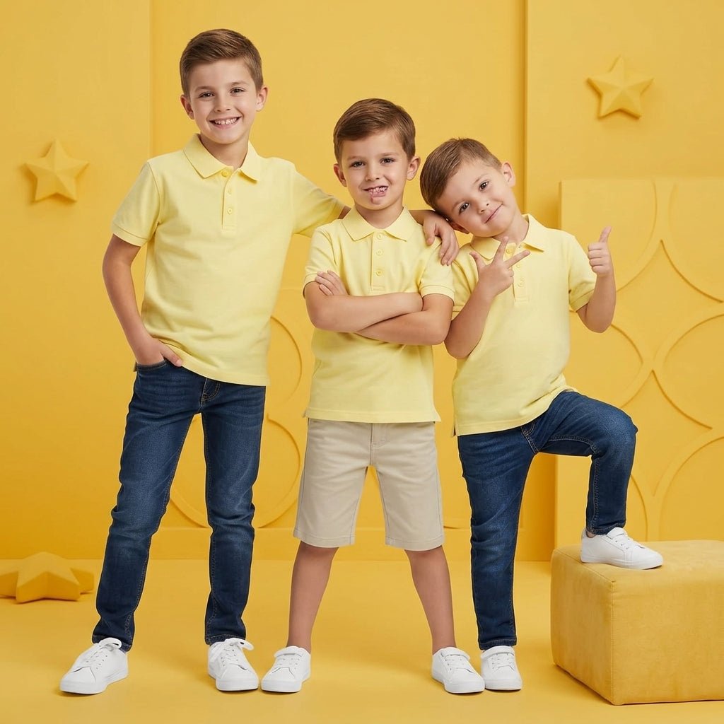 luxe diva kids Summer Short Sleeve School T-Shirts - LUXE DIVAluxe diva kids Summer Short Sleeve School T-ShirtsLUXE DIVALUXE DIVAPx3PoloTshirtYellow3-4luxe diva kids Summer Short Sleeve School T-Shirts3-4 YearsPack of 3 Yellow
