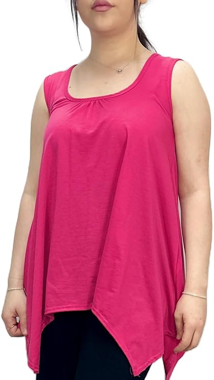 LUXE DIVA Ladies Summer Tops Womens Tops Vest Tops Women UK Womens Tunic Tops Ladies Tops Sleeveless Blouse Plus Size Swing Flared Tops Ladies Long Tops Size 8 - 26 - LUXE DIVALUXE DIVA Ladies Summer Tops Womens Tops Vest Tops Women UK Womens Tunic Tops Ladies Tops Sleeveless Blouse Plus Size Swing Flared Tops Ladies Long Tops Size 8 - 26BlouseLUXE DIVALUXE DIVASLHankyHemFuchsiaSMLUXE DIVA Ladies Summer Tops Womens Tops Vest Tops Women UK Womens Tunic Tops Ladies Tops Sleeveless Blouse Plus Size