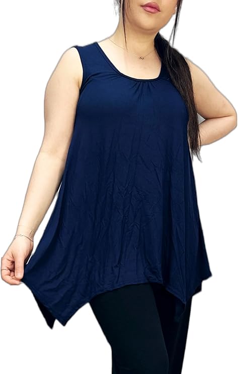 LUXE DIVA Ladies Summer Tops Womens Tops Vest Tops Women UK Womens Tunic Tops Ladies Tops Sleeveless Blouse Plus Size Swing Flared Tops Ladies Long Tops Size 8 - 26 - LUXE DIVALUXE DIVA Ladies Summer Tops Womens Tops Vest Tops Women UK Womens Tunic Tops Ladies Tops Sleeveless Blouse Plus Size Swing Flared Tops Ladies Long Tops Size 8 - 26BlouseLUXE DIVALUXE DIVASLHankyHemNavySMLUXE DIVA Ladies Summer Tops Womens Tops Vest Tops Women UK Womens Tunic Tops Ladies Tops Sleeveless Blouse Plus Size Sw