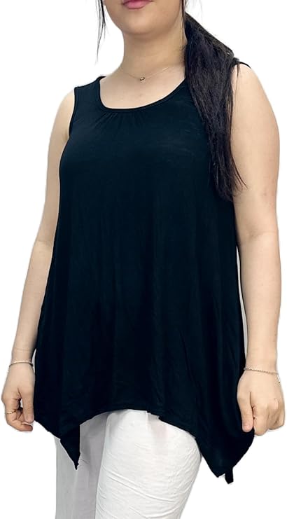 LUXE DIVA Ladies Summer Tops Womens Tops Vest Tops Women UK Womens Tunic Tops Ladies Tops Sleeveless Blouse Plus Size Swing Flared Tops Ladies Long Tops Size 8 - 26 - LUXE DIVALUXE DIVA Ladies Summer Tops Womens Tops Vest Tops Women UK Womens Tunic Tops Ladies Tops Sleeveless Blouse Plus Size Swing Flared Tops Ladies Long Tops Size 8 - 26BlouseLUXE DIVALUXE DIVASLHankyHemBlackSMLUXE DIVA Ladies Summer Tops Womens Tops Vest Tops Women UK Womens Tunic Tops Ladies Tops Sleeveless Blouse Plus Size S