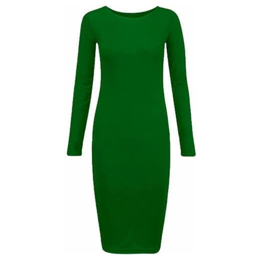 LUXE DIVA Ladies Womens Long Sleeve Stretch Jersey Bodycon Printed MIDI Dress Plus Size - LUXE DIVALUXE DIVA Ladies Womens Long Sleeve Stretch Jersey Bodycon Printed MIDI Dress Plus SizeBodyconLUXE DIVALUXE DIVALSRNMidiDresBGreenSMLUXE DIVA Ladies Womens Long Sleeve Stretch Jersey Bodycon Printed MIDI Dress Plus SizeSMbottle green