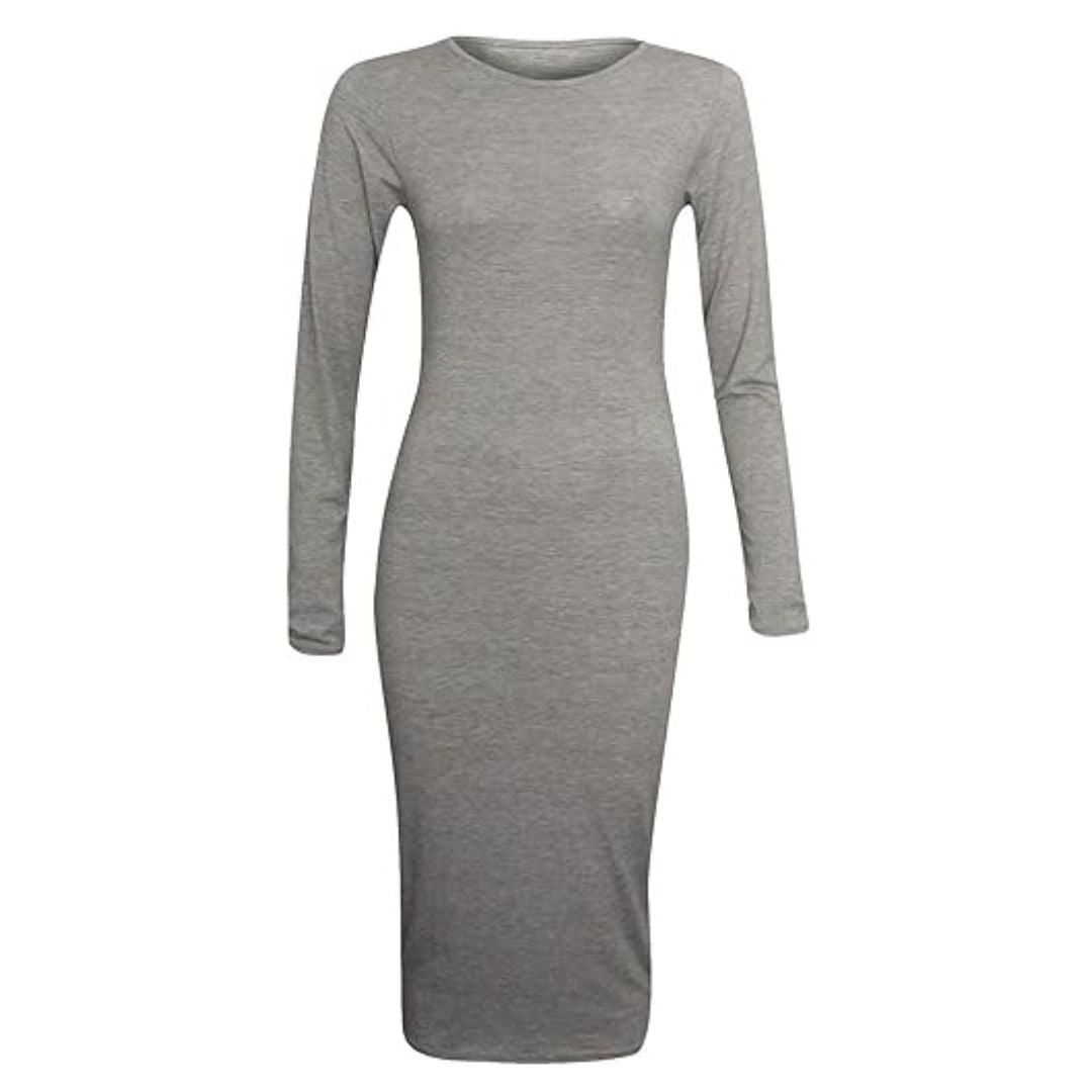 LUXE DIVA Ladies Womens Long Sleeve Stretch Jersey Bodycon Printed MIDI Dress Plus Size - LUXE DIVALUXE DIVA Ladies Womens Long Sleeve Stretch Jersey Bodycon Printed MIDI Dress Plus SizeBodyconLUXE DIVALUXE DIVALSRNMidiDresLGreySMLUXE DIVA Ladies Womens Long Sleeve Stretch Jersey Bodycon Printed MIDI Dress Plus SizeSMlight grey