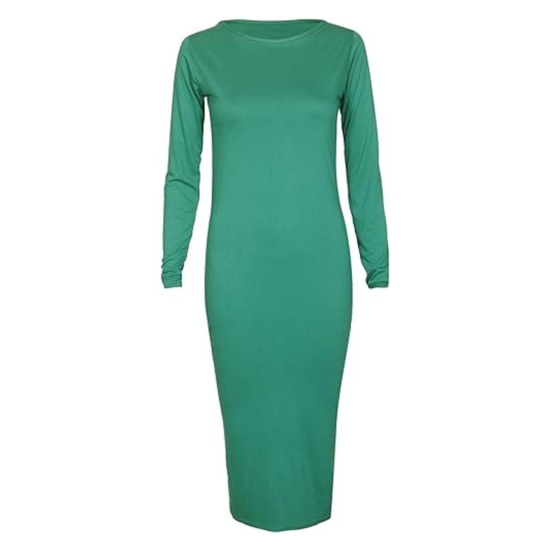 LUXE DIVA Ladies Womens Long Sleeve Stretch Jersey Bodycon Printed MIDI Dress Plus Size - LUXE DIVALUXE DIVA Ladies Womens Long Sleeve Stretch Jersey Bodycon Printed MIDI Dress Plus SizeBodyconLUXE DIVALUXE DIVALSRNMidiDresJGreenSMLUXE DIVA Ladies Womens Long Sleeve Stretch Jersey Bodycon Printed MIDI Dress Plus SizeSMJadegreen