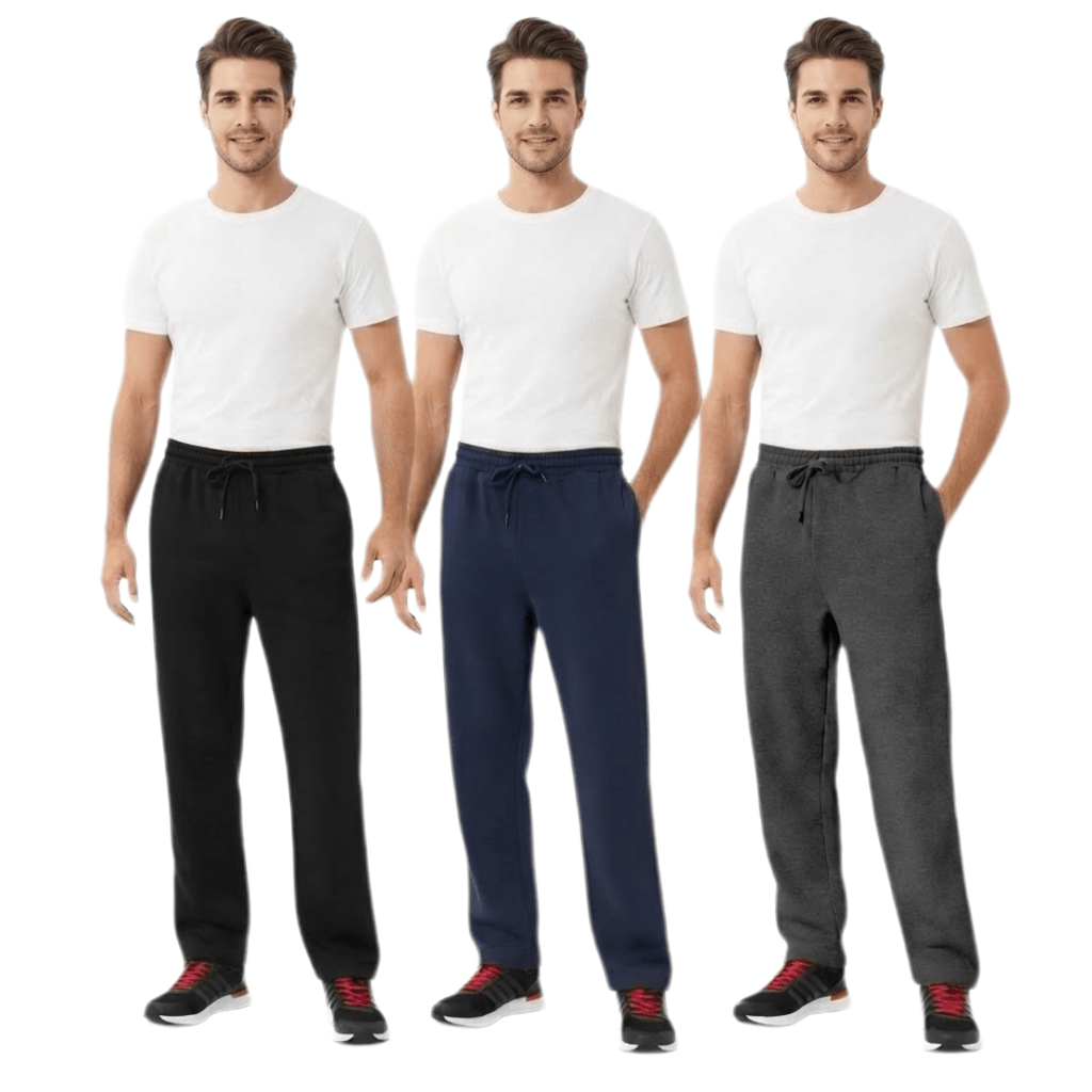 LUXE DIVA Men's Open Hem Joggers with Zip Pockets - LUXE DIVALUXE DIVA Men's Open Hem Joggers with Zip PocketsTrouser Jogger PantsLUXE DIVALUXE DIVAMenOHemTrouBlk/Nvy/CharSLUXE DIVA Men's Open Hem Joggers with Zip PocketsSBlack Navy Charcoal