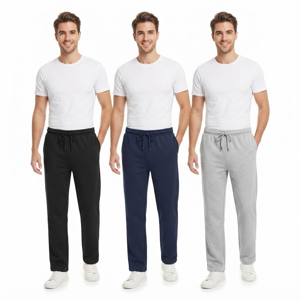 LUXE DIVA Men's Open Hem Joggers with Zip Pockets - LUXE DIVALUXE DIVA Men's Open Hem Joggers with Zip PocketsTrouser Jogger PantsLUXE DIVALUXE DIVAMenOHemTrouBlk/Nvy/SLUXE DIVA Men's Open Hem Joggers with Zip PocketsSBlack Navy Grey