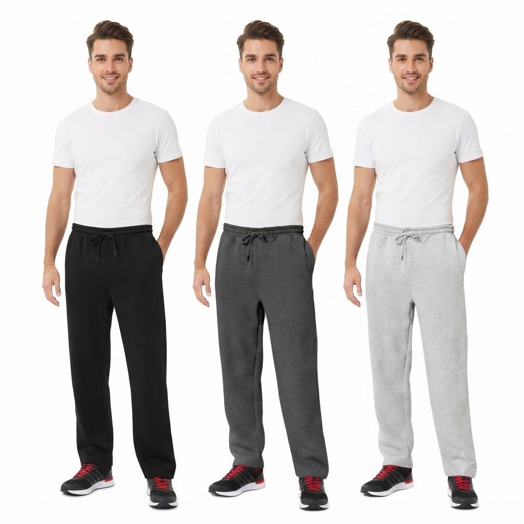 LUXE DIVA Men's Open Hem Joggers with Zip Pockets - LUXE DIVALUXE DIVA Men's Open Hem Joggers with Zip PocketsTrouser Jogger PantsLUXE DIVALUXE DIVAMenOHemTrouBlk/Char/GrySLUXE DIVA Men's Open Hem Joggers with Zip PocketsSBlack Charcoal Grey