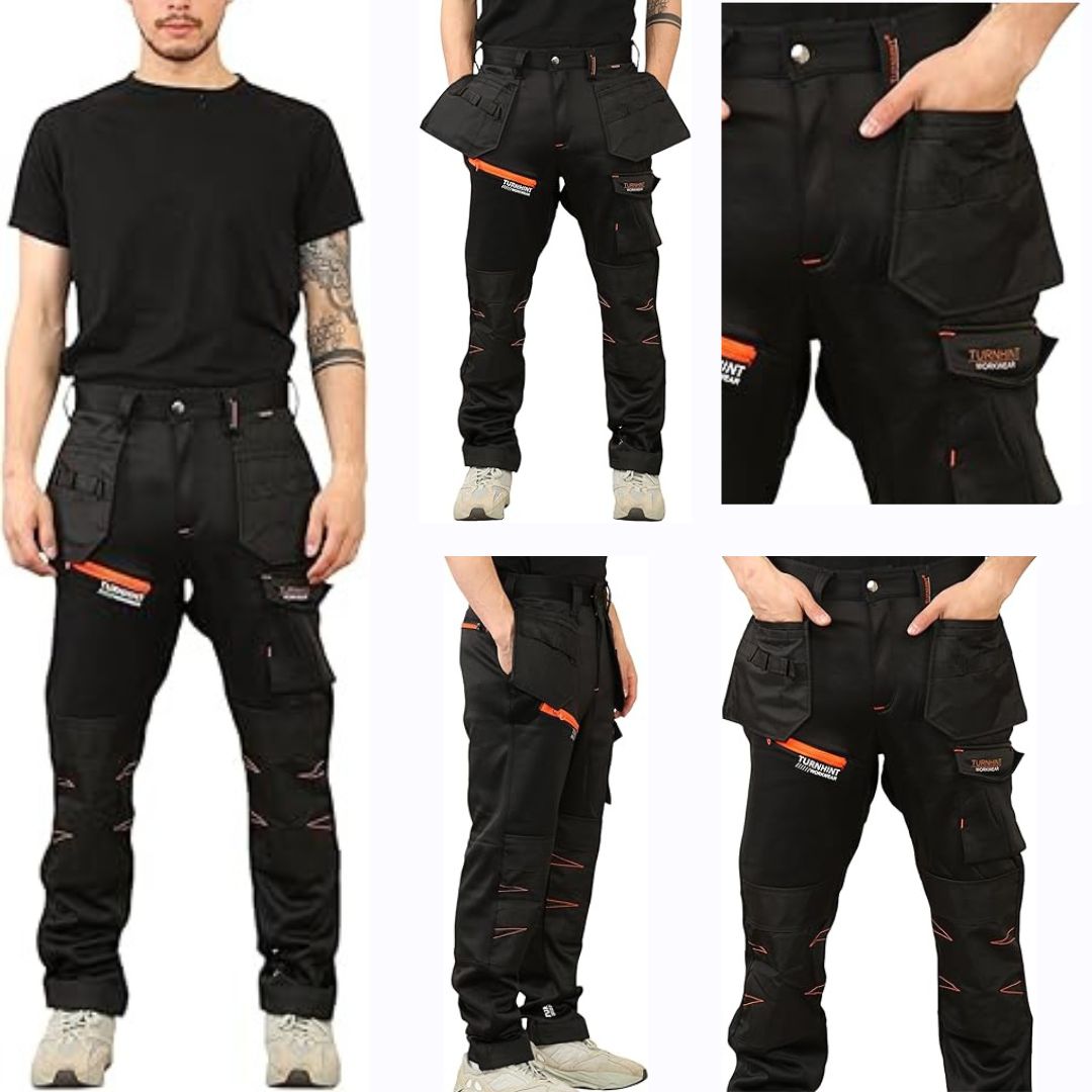 LUXE DIVA Men's Waterproof Softshell Cargo Trouser with Multi Zip Pockets Durable Safety Outdoor Work Wear Bottom Pants - LUXE DIVALUXE DIVA Men's Waterproof Softshell Cargo Trouser with Multi Zip Pockets Durable Safety Outdoor Work Wear Bottom PantsMen’s Pro Work TrousersLUXE DIVALUXE DIVAWorkTrouserBlk30LUXE DIVA Men's Waterproof Softshell Cargo Trouser with Multi Zip Pockets Durable Safety Outdoor Work Wear Bottom Pants30Black