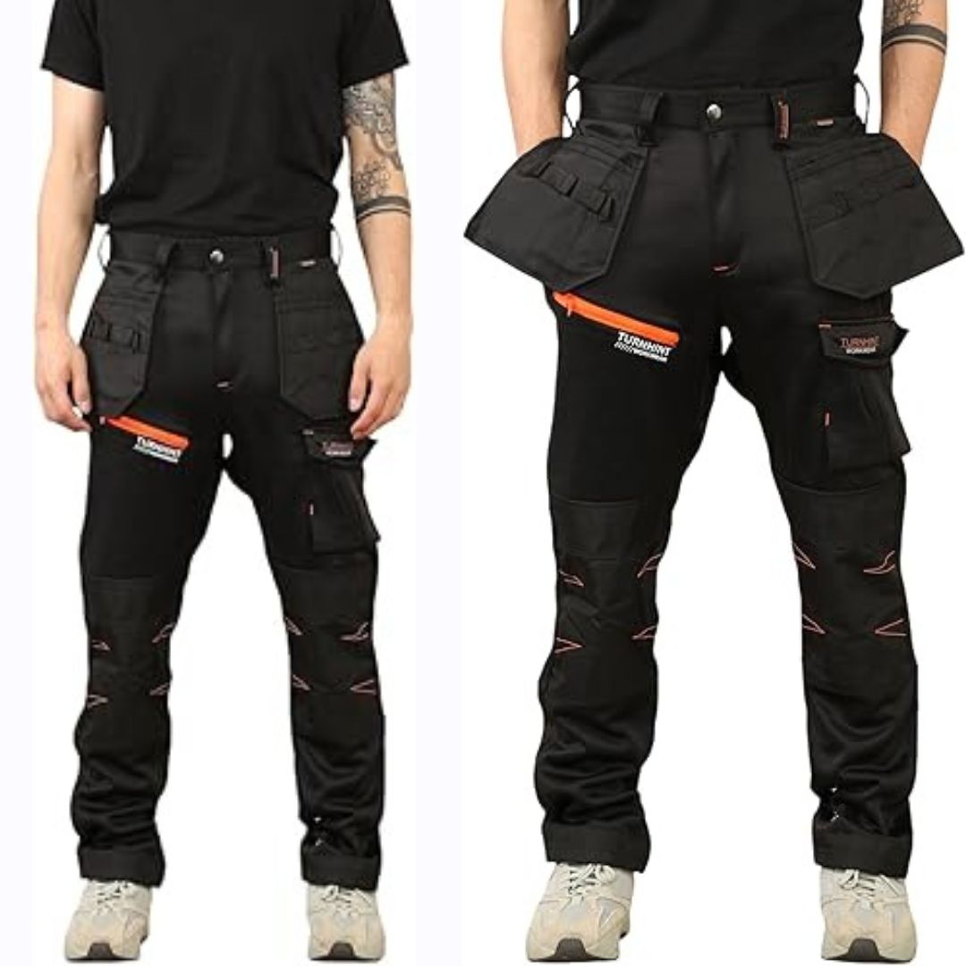 LUXE DIVA Men's Waterproof Softshell Cargo Trouser with Multi Zip Pockets Durable Safety Outdoor Work Wear Bottom Pants - LUXE DIVALUXE DIVA Men's Waterproof Softshell Cargo Trouser with Multi Zip Pockets Durable Safety Outdoor Work Wear Bottom PantsMen’s Pro Work TrousersLUXE DIVALUXE DIVAWorkTrouserBlk30LUXE DIVA Men's Waterproof Softshell Cargo Trouser with Multi Zip Pockets Durable Safety Outdoor Work Wear Bottom Pants30Black