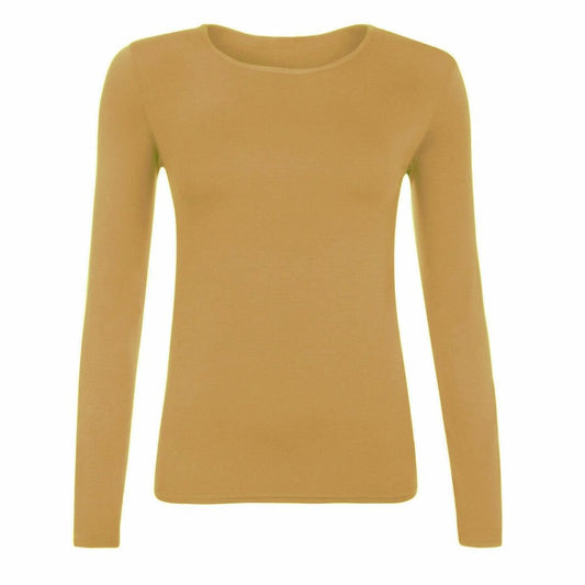 LUXE DIVA New Ladies Long Sleeve Round Neck T-Shirt Top Size 8-26 - LUXE DIVALUXE DIVA New Ladies Long Sleeve Round Neck T-Shirt Top Size 8-26T shirtsLUXE DIVALUXE DIVALSRNTshirtCamelSMLUXE DIVA New Ladies Long Sleeve Round Neck T-Shirt Top Size 8-268-10camel
