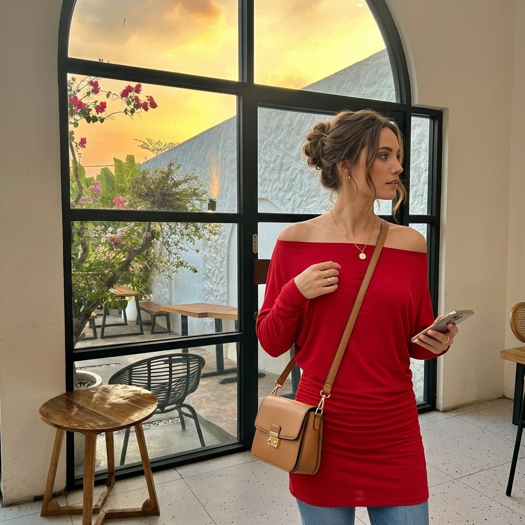 LUXE DIVA Off Shoulder Batwing Top - LUXE DIVALUXE DIVA Off Shoulder Batwing TopLUXE DIVA Off Shoulder Batwing TopLUXE DIVALUXE DIVALSBatWingTopRedSMLUXE DIVA Off Shoulder Batwing Top8-10Red