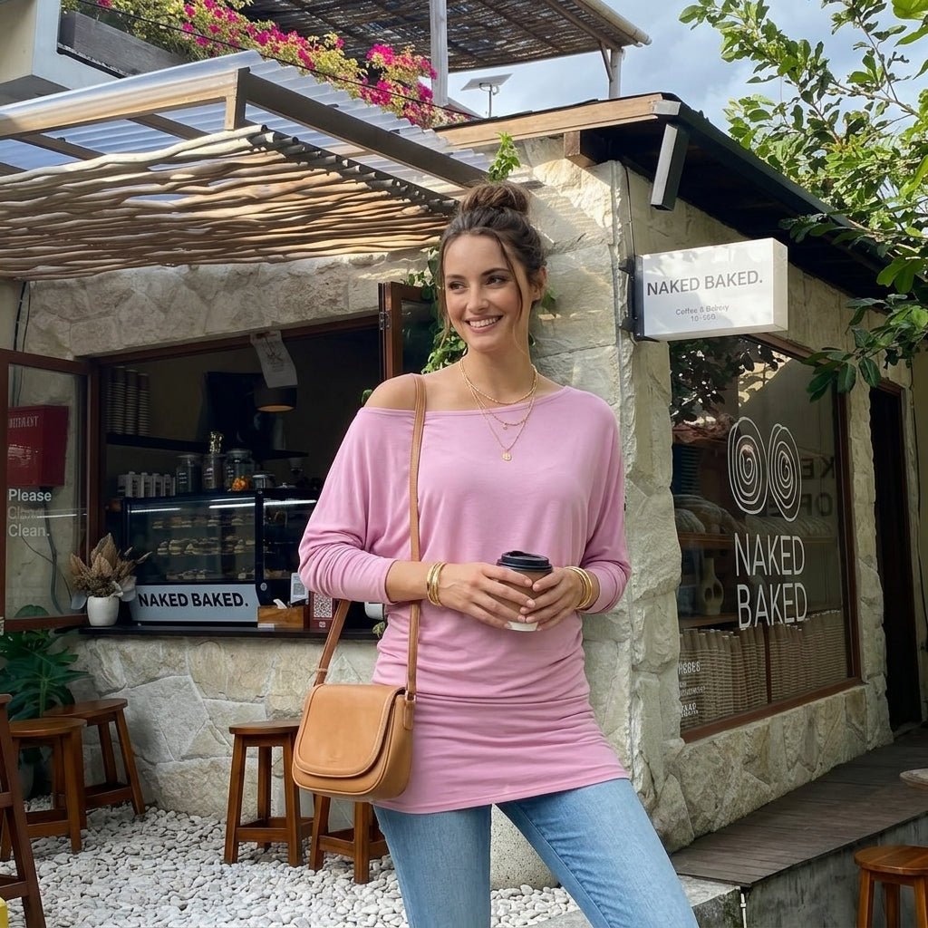 LUXE DIVA Off Shoulder Batwing Top - LUXE DIVALUXE DIVA Off Shoulder Batwing TopLUXE DIVA Off Shoulder Batwing TopLUXE DIVALUXE DIVALSBatWingTopBPinkSMLUXE DIVA Off Shoulder Batwing Top8-10Baby Pink