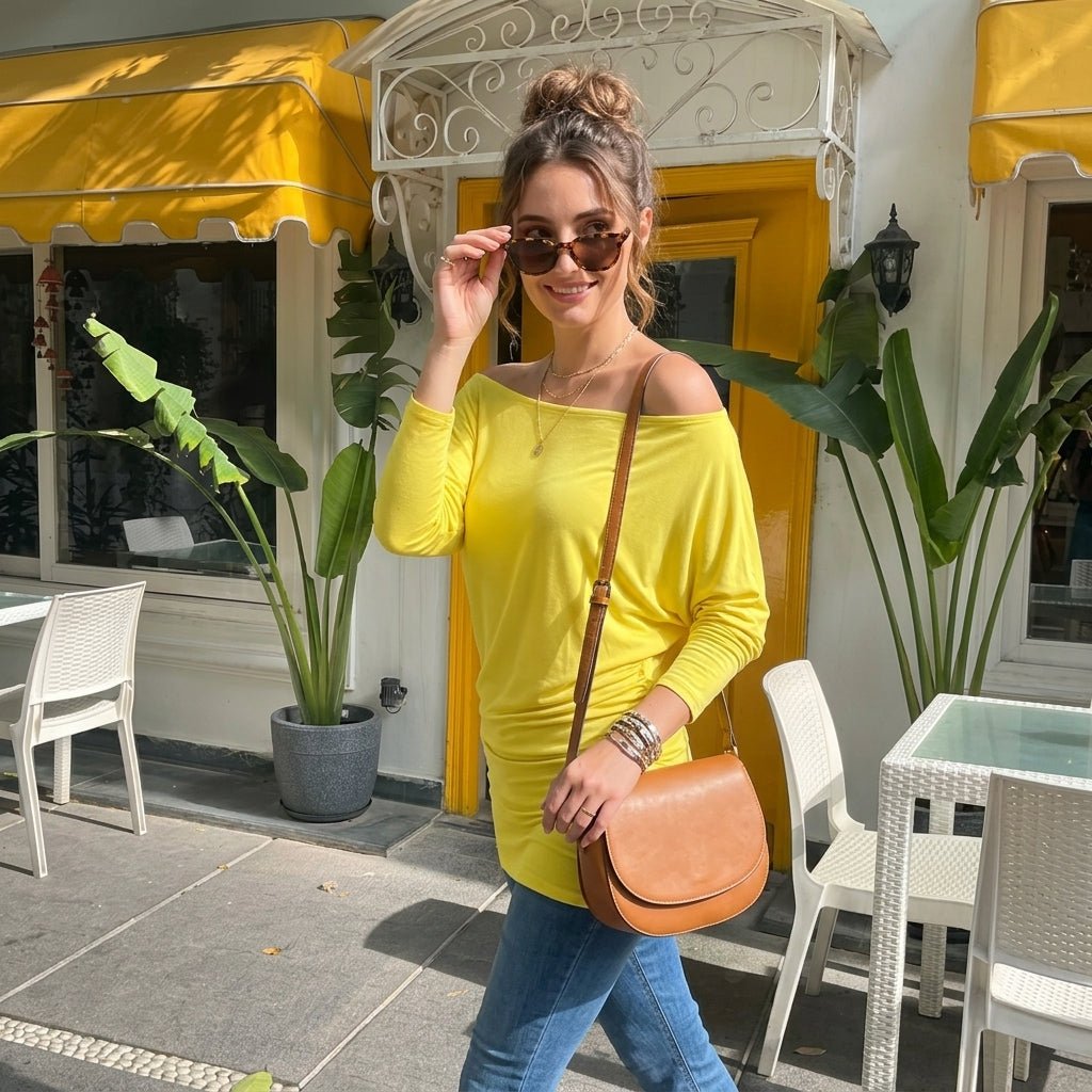 LUXE DIVA Off Shoulder Batwing Top - LUXE DIVALUXE DIVA Off Shoulder Batwing TopLUXE DIVA Off Shoulder Batwing TopLUXE DIVALUXE DIVALSBatWingTopYllowSMLUXE DIVA Off Shoulder Batwing Top8-10Yellow