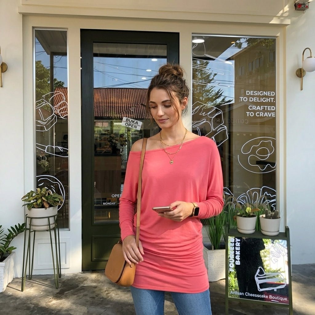 LUXE DIVA Off Shoulder Batwing Top - LUXE DIVALUXE DIVA Off Shoulder Batwing TopLUXE DIVA Off Shoulder Batwing TopLUXE DIVALUXE DIVALSBatWingTopCoralSMLUXE DIVA Off Shoulder Batwing Top8-10Coral