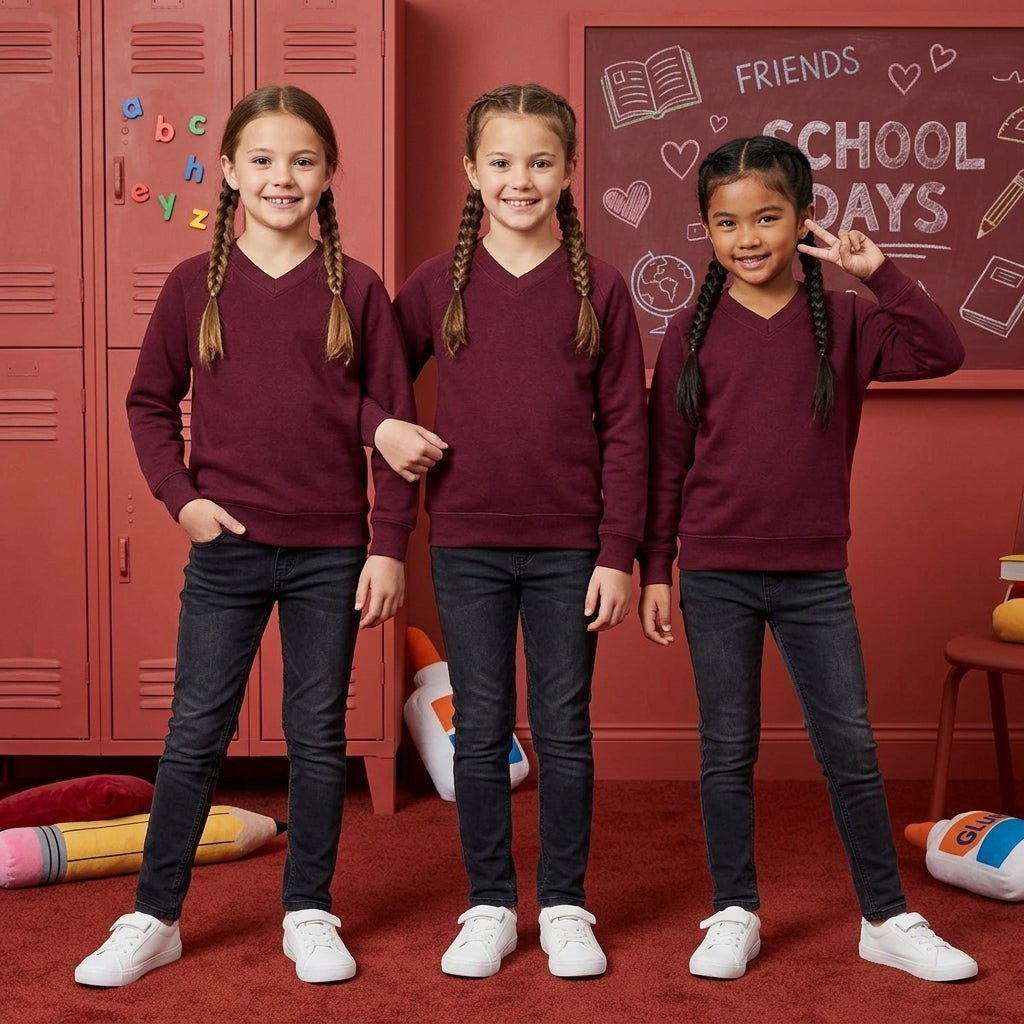LUXE DIVA PACK OF 3 Jumper Pullover V Neck School Uniform - LUXE DIVALUXE DIVA PACK OF 3 Jumper Pullover V Neck School UniformPullover V NeckLUXE DIVALUXE DIVAPX3GirlLSVNSwtShrtWIne3-4LUXE DIVA PACK OF 3 Jumper Pullover V Neck School Uniform3-4Pack of 3 Wine