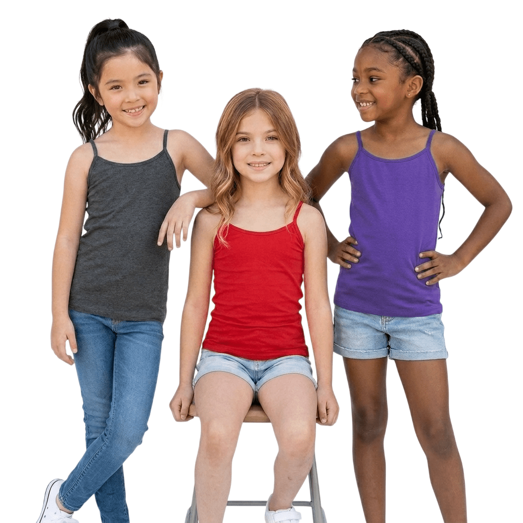 LUXE DIVA Pack of 3 Spaghetti Strap Tank Tops for Girls - LUXE DIVALUXE DIVA Pack of 3 Spaghetti Strap Tank Tops for GirlsPack Of 3LUXE DIVALUXE DIVAFitCamiVestCharcoal- Red-purple 5-6LUXE DIVA Pack of 3 Spaghetti Strap Tank Tops for Girls5-6 YearsCharcoal- Red-purple