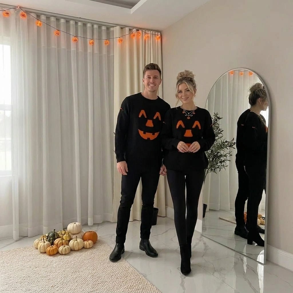 LUXE DIVA unisex Halloween Pumpkin Face Knitted Jumper Black Orange Long Sleeve Sweater UK 8-22 - LUXE DIVALUXE DIVA unisex Halloween Pumpkin Face Knitted Jumper Black Orange Long Sleeve Sweater UK 8-22LUXE DIVALUXE DIVAPumkinJumpBlackSMLUXE DIVA unisex Halloween Pumpkin Face Knitted Jumper Black Orange Long Sleeve Sweater UK 8-228-10Black