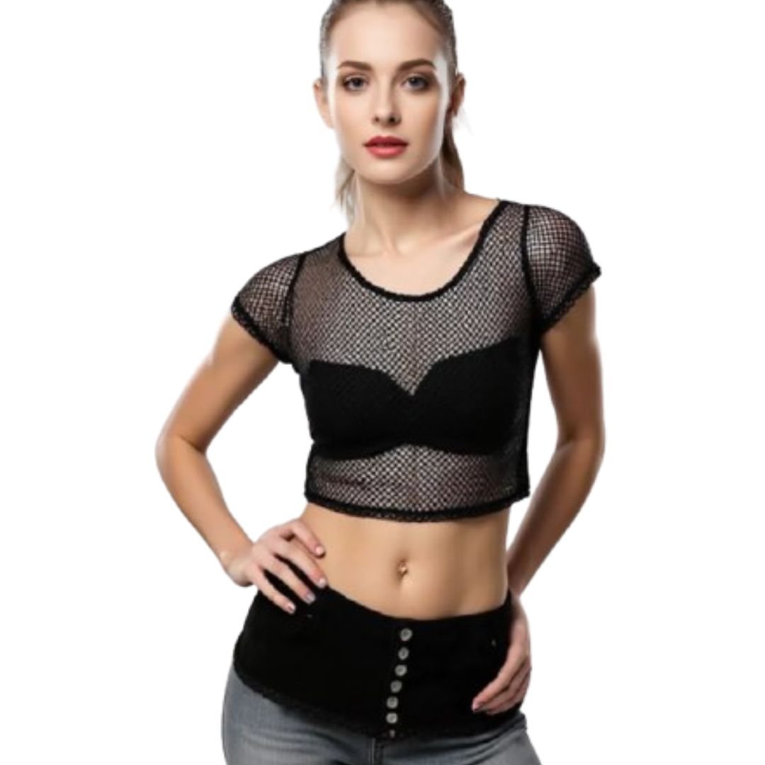 LUXE DIVA women Ladies Fishnet Crop Tops ,Minidress Cycling Shorts & Hotpant - LUXE DIVALUXE DIVA women Ladies Fishnet Crop Tops ,Minidress Cycling Shorts & HotpantCrop TopLUXE DIVALUXE DIVASSFishNetCropTopBlkSMLUXE DIVA women Ladies Fishnet Crop Tops ,Minidress Cycling Shorts & Hotpant8 - 10Fishnet Short Sleeve Crop Top
