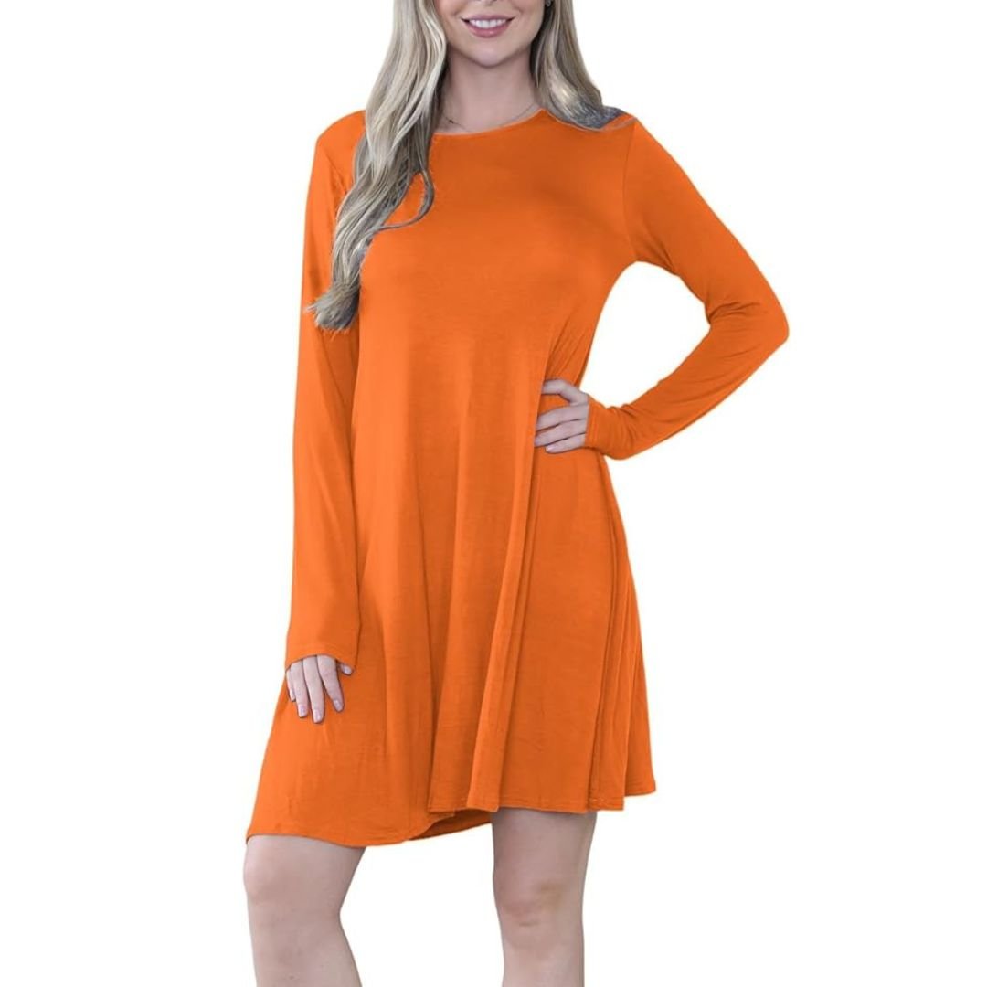 LUXE DIVA WOMEN LADIES LONG SLEEVE SWING DRESS FLARED A LINE SKATER DRESS TOP SIZE 8 - 26 - LUXE DIVALUXE DIVA WOMEN LADIES LONG SLEEVE SWING DRESS FLARED A LINE SKATER DRESS TOP SIZE 8 - 26Swing DressLUXE DIVALUXE DIVALSSwinDressOrangeSMLUXE DIVA WOMEN LADIES LONG SLEEVE SWING DRESS FLARED A LINE SKATER DRESS TOP SIZE 8 - 268 - 10Orange