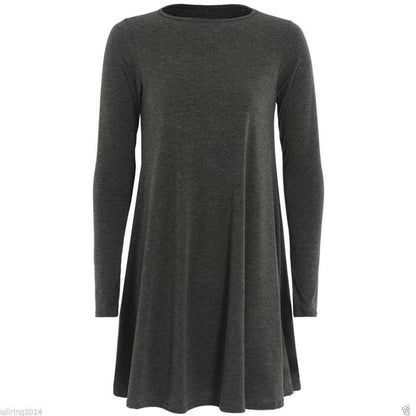 LUXE DIVA WOMEN LADIES LONG SLEEVE SWING DRESS FLARED A LINE SKATER DRESS TOP SIZE 8 - 26 - LUXE DIVALUXE DIVA WOMEN LADIES LONG SLEEVE SWING DRESS FLARED A LINE SKATER DRESS TOP SIZE 8 - 26Swing DressLUXE DIVALUXE DIVALSSwinDressCharSMLUXE DIVA WOMEN LADIES LONG SLEEVE SWING DRESS FLARED A LINE SKATER DRESS TOP SIZE 8 - 268 - 10charcoal