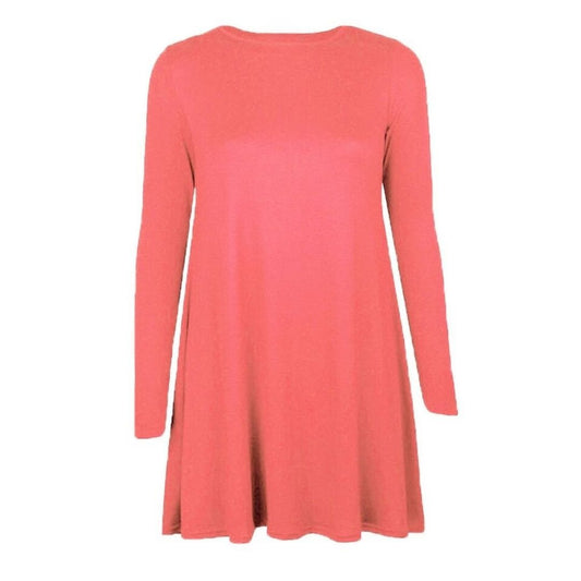 LUXE DIVA WOMEN LADIES LONG SLEEVE SWING DRESS FLARED A LINE SKATER DRESS TOP SIZE 8 - 26 - LUXE DIVALUXE DIVA WOMEN LADIES LONG SLEEVE SWING DRESS FLARED A LINE SKATER DRESS TOP SIZE 8 - 26Swing DressLUXE DIVALUXE DIVALSSwinDressCoralSMLUXE DIVA WOMEN LADIES LONG SLEEVE SWING DRESS FLARED A LINE SKATER DRESS TOP SIZE 8 - 268 - 10coral