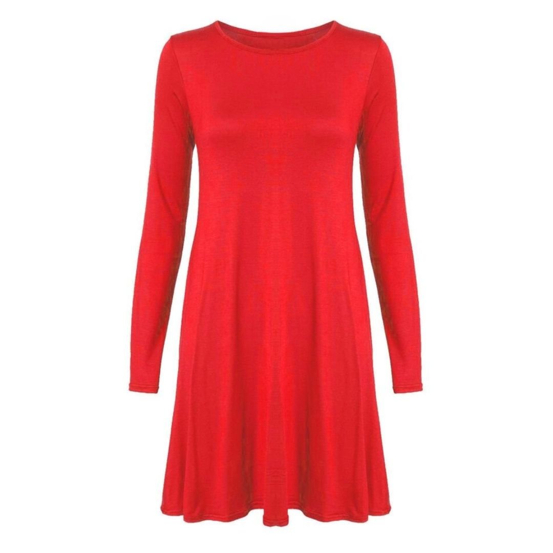 LUXE DIVA WOMEN LADIES LONG SLEEVE SWING DRESS FLARED A LINE SKATER DRESS TOP SIZE 8 - 26 - LUXE DIVALUXE DIVA WOMEN LADIES LONG SLEEVE SWING DRESS FLARED A LINE SKATER DRESS TOP SIZE 8 - 26Swing DressLUXE DIVALUXE DIVALSSwinDressRedSMLUXE DIVA WOMEN LADIES LONG SLEEVE SWING DRESS FLARED A LINE SKATER DRESS TOP SIZE 8 - 268 - 10Red