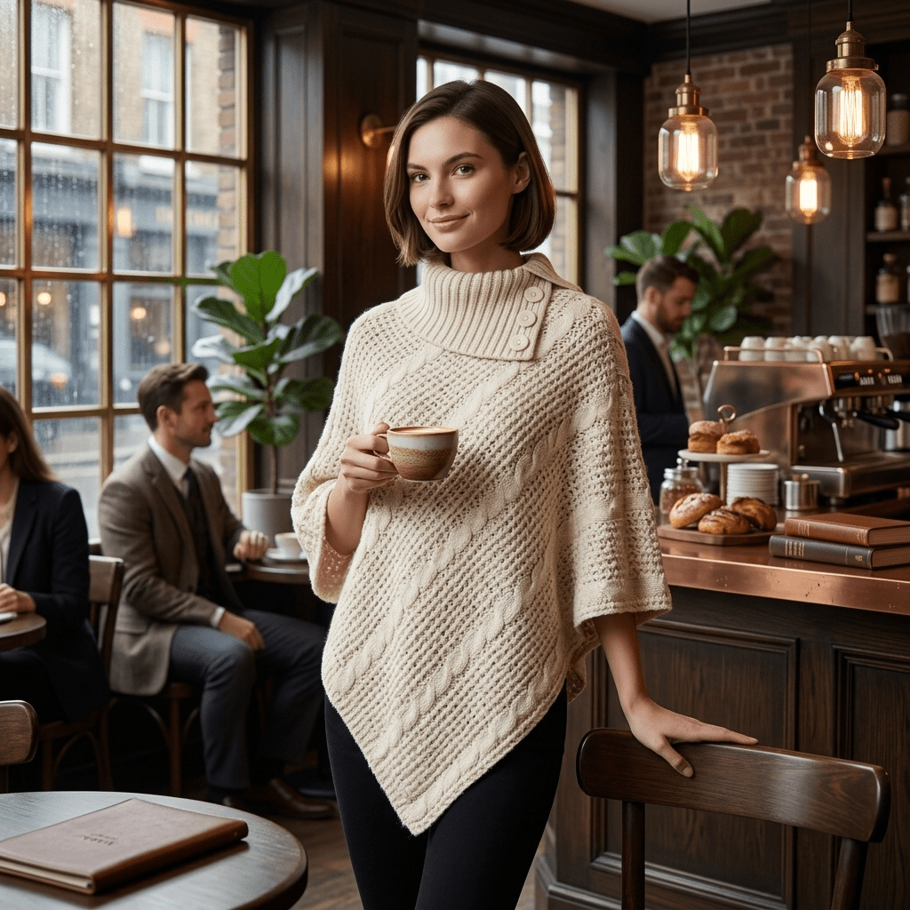 LUXE DIVA Women's 3-Button Cable Knit Poncho Wrap Shawl One Size Fits S-XL - LUXE DIVALUXE DIVA Women's 3-Button Cable Knit Poncho Wrap Shawl One Size Fits S-XLLUXE DIVALUXE DIVALD3ButPonchoCream1SLUXE DIVA Women's 3-Button Cable Knit Poncho Wrap Shawl One Size Fits S-XLOne Size S-XLcream