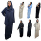 LUXE DIVA women’s gold trim abaya with matching scarf Islamic maxi dress