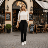 LUXE DIVA Women’s High Waist Bootcut Trousers Soft Stretch Ribbed Pull - On Pants Elastic Waist Comfortable Work & Everyday Wear UK 8 - 24 - LUXE DIVALUXE DIVA Women’s High Waist Bootcut Trousers Soft Stretch Ribbed Pull - On Pants Elastic Waist Comfortable Work & Everyday Wear UK 8 - 24LUXE DIVALUXE DIVABelBotTrouBlack8LUXE DIVA Women’s High Waist Bootcut Trousers Soft Stretch Ribbed Pull - On Pants Elastic Waist Comfortable Work & Everyday Wear UK 8 - 248Black