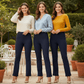 LUXE DIVA Women’s High Waist Bootcut Trousers Soft Stretch Ribbed Pull - On Pants Elastic Waist Comfortable Work & Everyday Wear UK 8 - 24 - LUXE DIVALUXE DIVA Women’s High Waist Bootcut Trousers Soft Stretch Ribbed Pull - On Pants Elastic Waist Comfortable Work & Everyday Wear UK 8 - 24LUXE DIVALUXE DIVABelBotTrouP3Navy8LUXE DIVA Women’s High Waist Bootcut Trousers Soft Stretch Ribbed Pull - On Pants Elastic Waist Comfortable Work & Everyday Wear UK 8 - 248Navy Pack OF 3