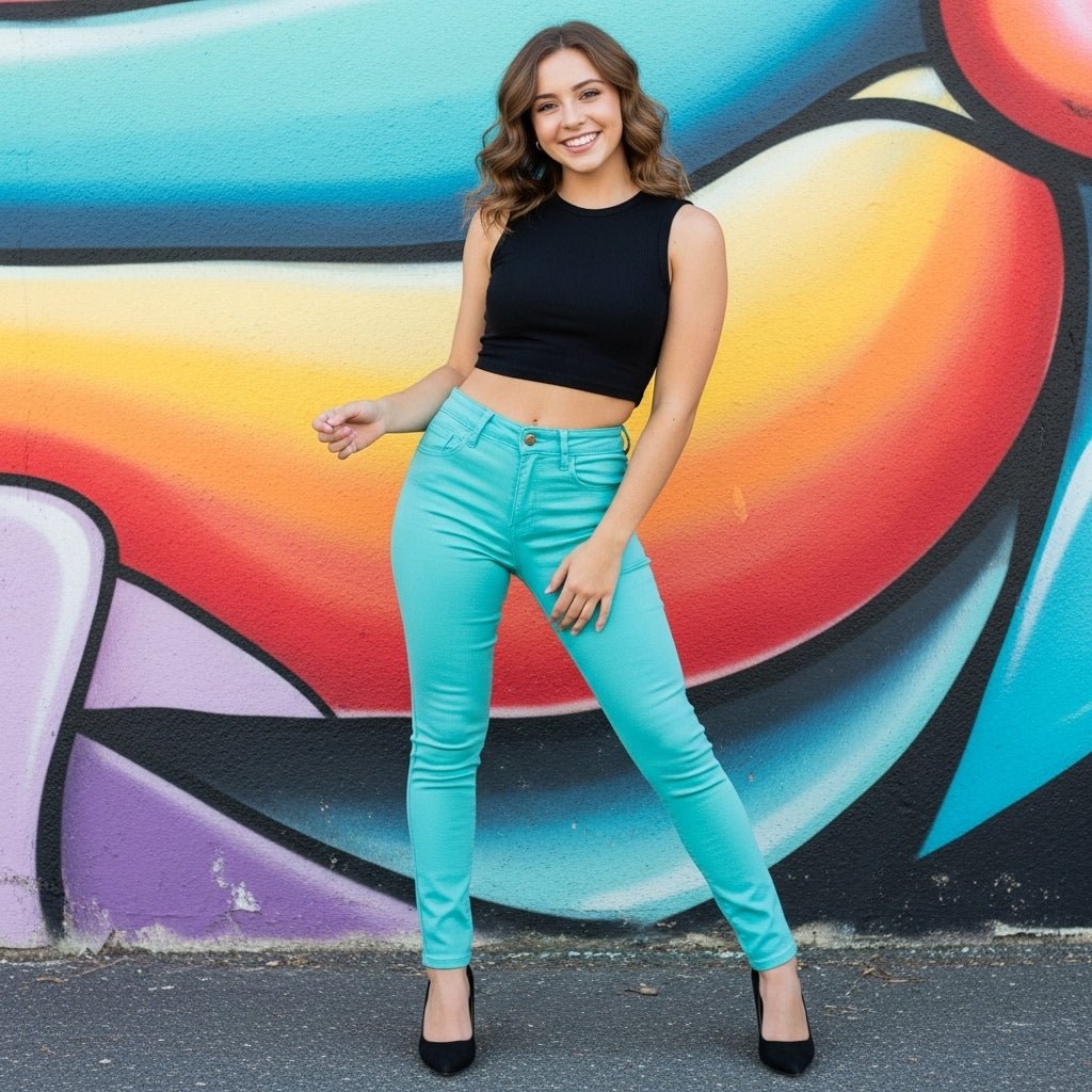 LUXE DIVA Women’s High - Waisted Skinny Jeggings – Stretchable Plain Black Denim Leggings with Pockets, Slim Fit Jeans Pants for Ladies & Girls, Size 8 - 22 - LUXE DIVALUXE DIVA Women’s High - Waisted Skinny Jeggings – Stretchable Plain Black Denim Leggings with Pockets, Slim Fit Jeans Pants for Ladies & Girls, Size 8 - 22Jegging JeansLUXE DIVALUXE DIVASPktJeggingAqua8-10LUXE DIVA Women’s High - Waisted Skinny Jeggings – Stretchable Plain Black Denim Leggings with Pockets, Slim Fit Jeans Pants f