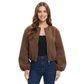 LUXE DIVA Women’s Italian Style Balloon Sleeve Bomber Jacket with Pockets | One Size UK S-XL - LUXE DIVALUXE DIVA Women’s Italian Style Balloon Sleeve Bomber Jacket with Pockets | One Size UK S-XLJacketLUXE DIVALUXE DIVALDLSBomberJktChoco1SLUXE DIVA Women’s Italian Style Balloon Sleeve Bomber Jacket with Pockets | One Size UK S-XLOne sizeChocolate