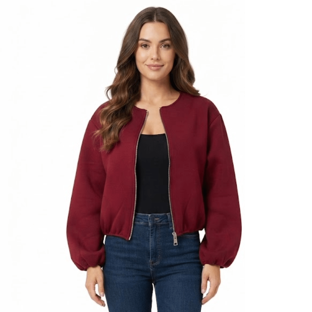 LUXE DIVA Women’s Italian Style Balloon Sleeve Bomber Jacket with Pockets | One Size UK S-XL - LUXE DIVALUXE DIVA Women’s Italian Style Balloon Sleeve Bomber Jacket with Pockets | One Size UK S-XLJacketLUXE DIVALUXE DIVALDLSBomberJktWine1SLUXE DIVA Women’s Italian Style Balloon Sleeve Bomber Jacket with Pockets | One Size UK S-XLOne sizewine
