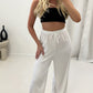 LUXE DIVA Womens Ladies Wide Leg Drawstring Palazzo Bottom Trouser Pant - LUXE DIVALUXE DIVA Womens Ladies Wide Leg Drawstring Palazzo Bottom Trouser PantLADIES WIDE LEG DRAWSTRING PLAZZOLUXE DIVALUXE DIVAPopcornPlazzoWhiteSMLUXE DIVA Womens Ladies Wide Leg Drawstring Palazzo Bottom Trouser Pant8 - 10White