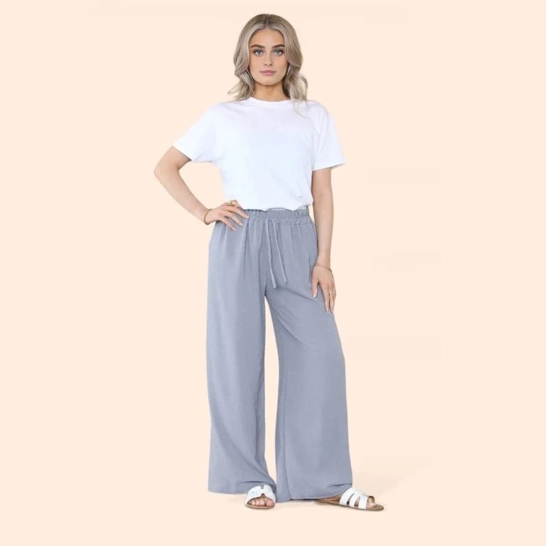 LUXE DIVA Womens Ladies Wide Leg Drawstring Palazzo Bottom Trouser Pant - LUXE DIVALUXE DIVA Womens Ladies Wide Leg Drawstring Palazzo Bottom Trouser PantLADIES WIDE LEG DRAWSTRING PLAZZOLUXE DIVALUXE DIVAPopcornPlazzoGreySMLUXE DIVA Womens Ladies Wide Leg Drawstring Palazzo Bottom Trouser Pant8 - 10Gray