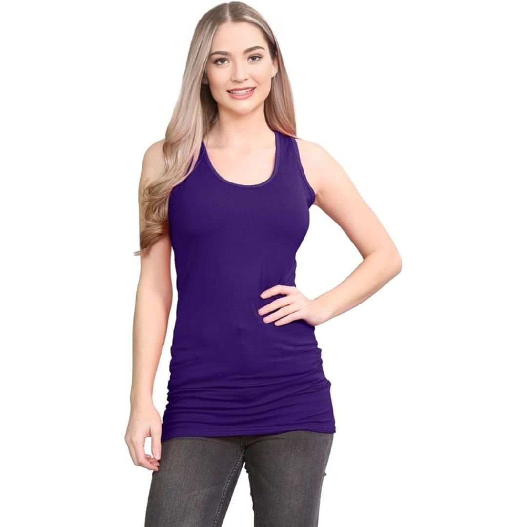 LUXE DIVA Women's Long Racerback Bodycon Vest Top Fitted Sleeveless Muscle Tank for Gym, Yoga, Fitness & Casual Wear Sizes 8 - 26 - LUXE DIVALUXE DIVA Women's Long Racerback Bodycon Vest Top Fitted Sleeveless Muscle Tank for Gym, Yoga, Fitness & Casual Wear Sizes 8 - 26Racerback Bodycon VestLUXE DIVALUXE DIVAWmenRacerBackTpPurpleSMLUXE DIVA Women's Long Racerback Bodycon Vest Top Fitted Sleeveless Muscle Tank for Gym, Yoga, Fitness & Casual Wear Sizes 8 - 268 - 10Purple