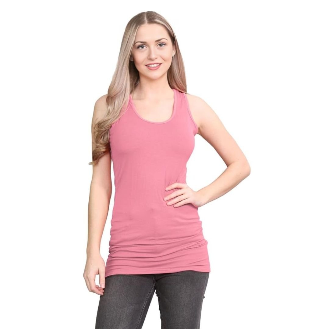 LUXE DIVA Women's Long Racerback Bodycon Vest Top Fitted Sleeveless Muscle Tank for Gym, Yoga, Fitness & Casual Wear Sizes 8 - 26 - LUXE DIVALUXE DIVA Women's Long Racerback Bodycon Vest Top Fitted Sleeveless Muscle Tank for Gym, Yoga, Fitness & Casual Wear Sizes 8 - 26Racerback Bodycon VestLUXE DIVALUXE DIVAWmenRacerBackTpCoralSMLUXE DIVA Women's Long Racerback Bodycon Vest Top Fitted Sleeveless Muscle Tank for Gym, Yoga, Fitness & Casual Wear Sizes 8 - 268 - 10coral