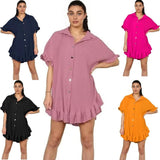 LUXE DIVA Women's Pleated Shirt Set, - LUXE DIVALUXE DIVA Women's Pleated Shirt Set,Pleated Shirt SetLUXE DIVALUXE DIVACrncklGoldButShirtBlk1SLUXE DIVA Women's Pleated Shirt Set,One Size Fit 8 - 24Black