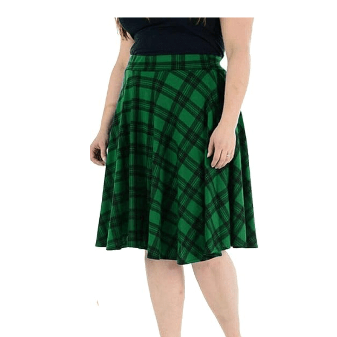 LUXE DIVA Women's Plus Size Flared Skater Skirt – Plain, Stretchy, Elastic Waist Casual Short Skirt for Ladies – UK Sizes 14 to 28 Summer Wear - LUXE DIVALUXE DIVA Women's Plus Size Flared Skater Skirt – Plain, Stretchy, Elastic Waist Casual Short Skirt for Ladies – UK Sizes 14 to 28 Summer WearSkirtLUXE DIVALUXE DIVAKneeSktrSkrtTarTarGreen14LUXE DIVA Women's Plus Size Flared Skater Skirt – Plain, Stretchy, Elastic Waist Casual Short Skirt for Ladies – UK Sizes 14 to 28 Summer Wear14Tartan Green